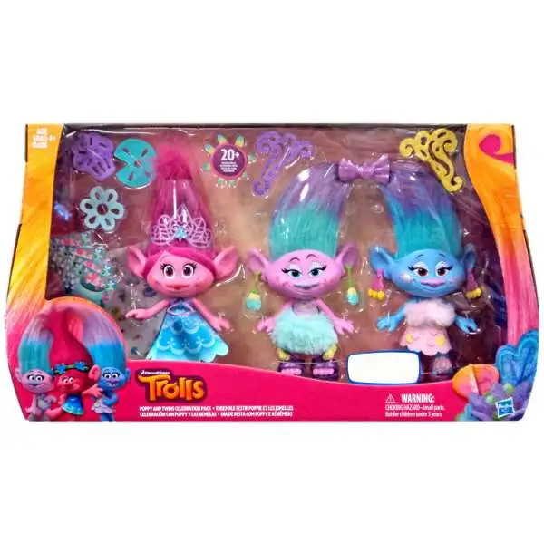 Trolls Poppy & Twins Celebration Exclusive Figure 3-Pack [Damaged Package]