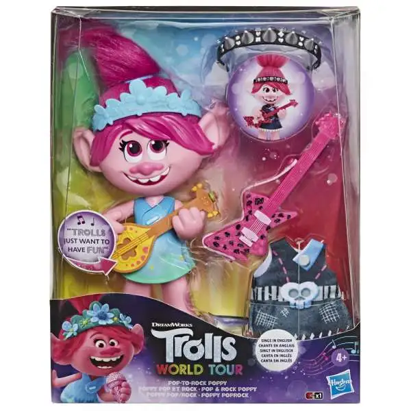 Trolls World Tour Pop to Rock Poppy Doll Damaged Package Hasbro Toys ...
