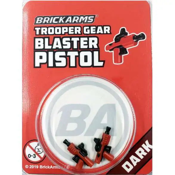 BrickArms Trooper Gear Blaster Pistols (x2) Minifigure Accessory [Dark, Overmolded]