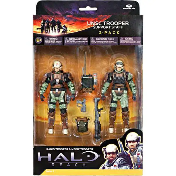 McFarlane Toys Halo Reach Series 3 UNSC Trooper Support Staff Action Figure 2-Pack