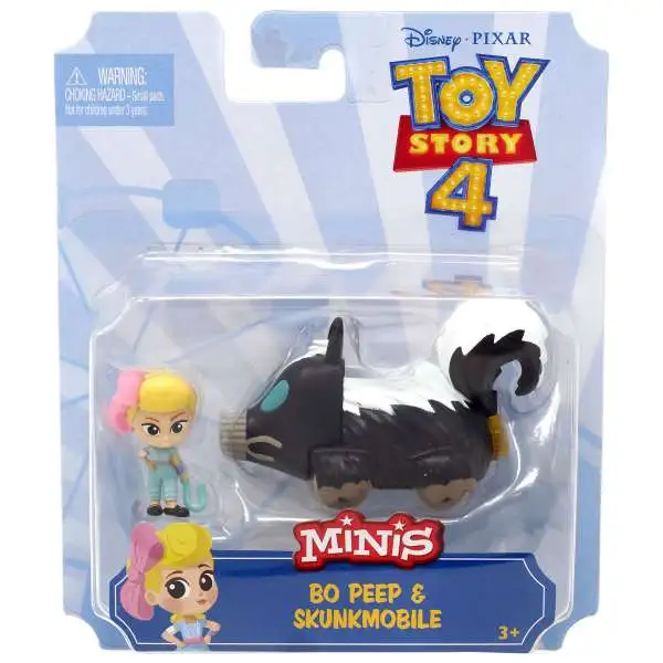 Disney / Pixar Toy Story 4 MINIS Bo Peep & Skunkmobile Mini Figure & Vehicle
