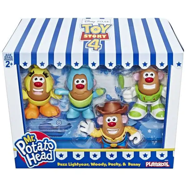 Toy Story 4 Mr. Potato Head Buzz Lightyear, Woody, Ducky & Bunny Figure 4-Pack [Damaged Package]