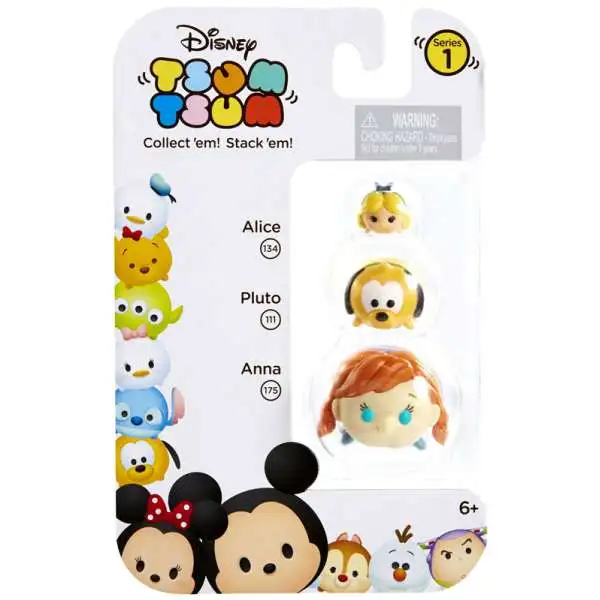Disney Tsum Tsum Alice, Pluto & Anna Minifigure 3-Pack #134, 111 & 175