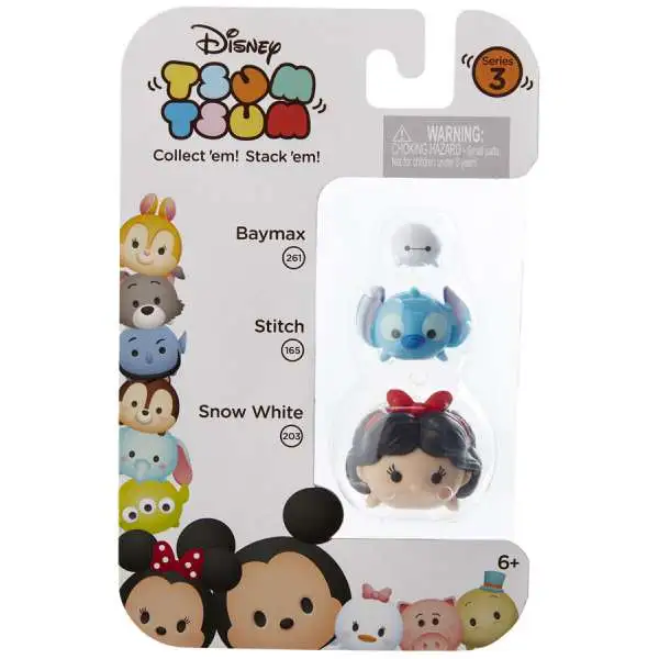 Disney Tsum Tsum Series 3 Baymax, Stitch & Snow White Minifigure 3-Pack #261, 165 & 203