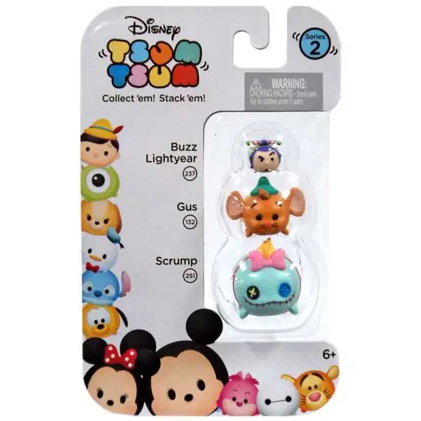 Disney Tsum Tsum Series 2 Buzz Lightyear, Gus & Scrump Minifigure 3-Pack #237, 132 & 251