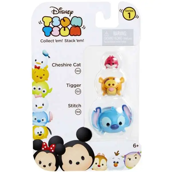 Disney Tsum Tsum Cheshire Cat, Tigger & Stitch Minifigure 3-Pack #140, 150 & 166