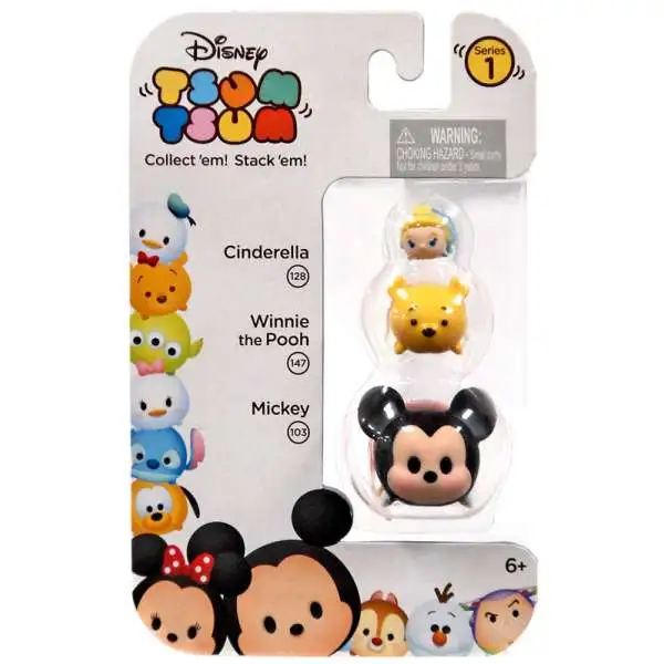 Disney Tsum Tsum Cinderella, Winnie the Pooh & Mickey Minifigure 3-Pack #128, 147 & 103