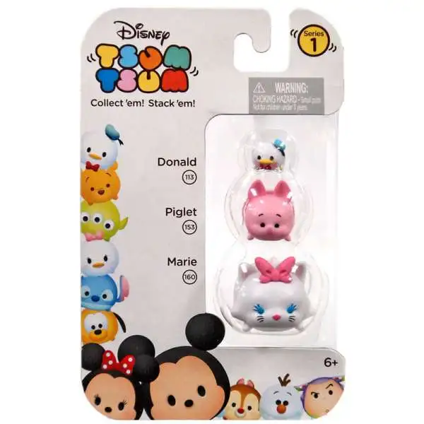 Disney Tsum Tsum Donald, Piglet & Marie Minifigure 3-Pack #113, 153 & 160