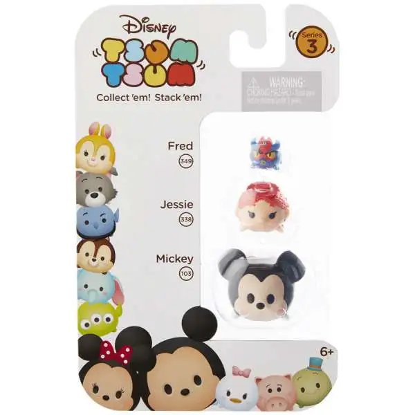 Disney Tsum Tsum Series 3 Fred, Jessie & Mickey Minifigure 3-Pack #349, 338 & 103