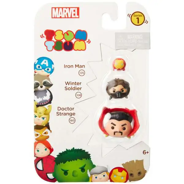 Marvel Tsum Tsum Iron Man, Winter Soldier & Doctor Strange 1-Inch Minifigure 3-Pack #125, 108 & 160
