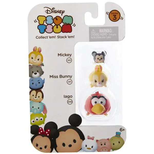 Disney Tsum Tsum Series 3 Mickey, Miss Bunny, & Iago Minifigure 3-Pack #101, 311 & 330