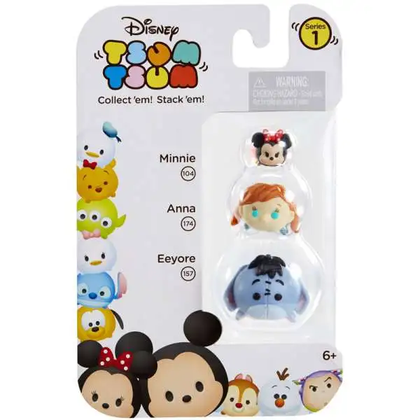 Disney Tsum Tsum Minnie, Anna & Eeyore Minifigure 3-Pack #104,174 & 157