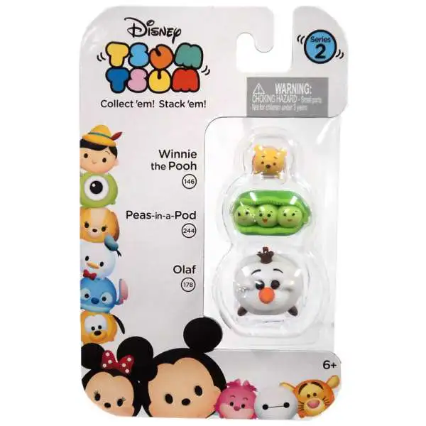 Disney Tsum Tsum Series 2 Winnie the Pooh, Peas-in-a-Pod & Olaf Minifigure 3-Pack #146, 244 & 178