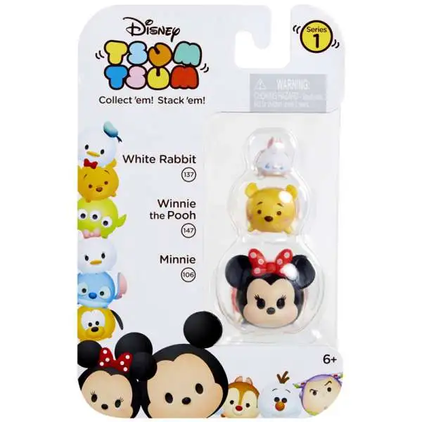 Disney Tsum Tsum White Rabbit, Winnie the Pooh & Minnie Minifigure 3-Pack #137, 147 & 106