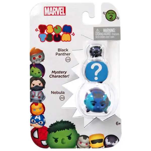 Marvel Tsum Tsum Series 2 Black Panther & Nebula 1-Inch Minifigure 3-Pack #222 & 254