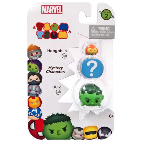 Marvel Tsum Tsum Series 2 Hobgoblin & Hulk 1-Inch Minifigure 3-Pack #152 & 209