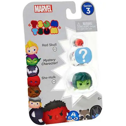 Marvel Tsum Tsum Series 3 Red Skull & She-Hulk 1-Inch Minifigure 3-Pack #201 & 215