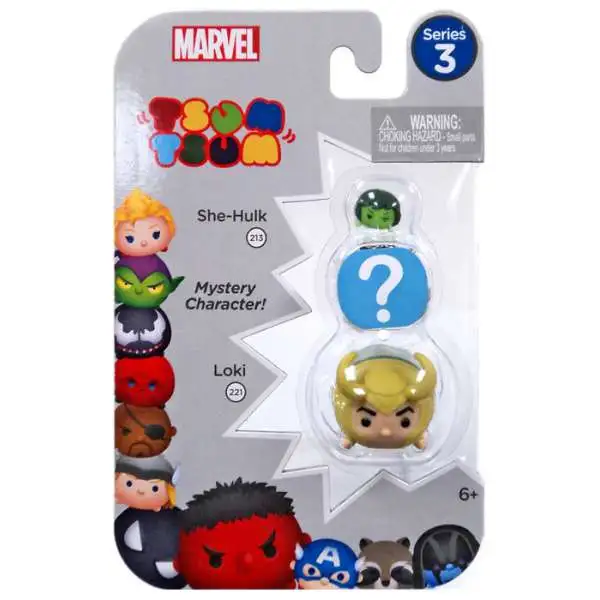 Marvel Tsum Tsum Series 3 She-Hulk & Loki 1-Inch Minifigure 3-Pack #213 & 221