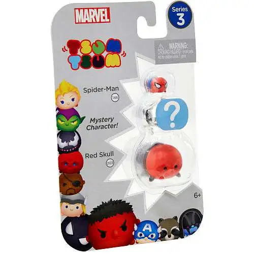 Marvel Tsum Tsum Series 3 Spider-Man & Red Skull 1-Inch Minifigure 3-Pack #146 & 203