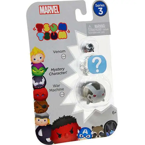 Marvel Tsum Tsum Series 3 Venom & War Machine 1-Inch Minifigure 3-Pack #264, 324
