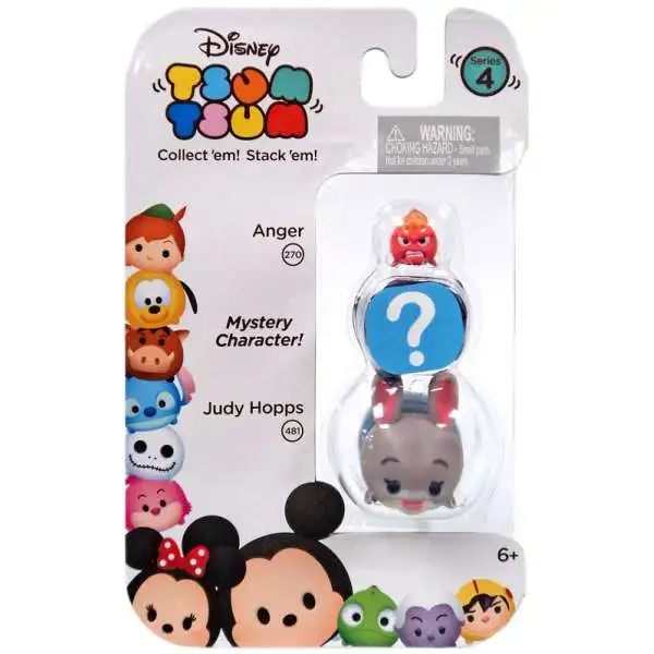 Disney Tsum Tsum Series 4 Anger & Judy Hopps 1-Inch Minifigure 3-Pack