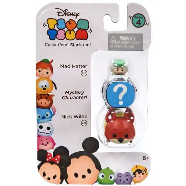 Disney Tsum Tsum Series 4 Mad Hatter & Nick Wilde 1-Inch Minifigure 3-Pack