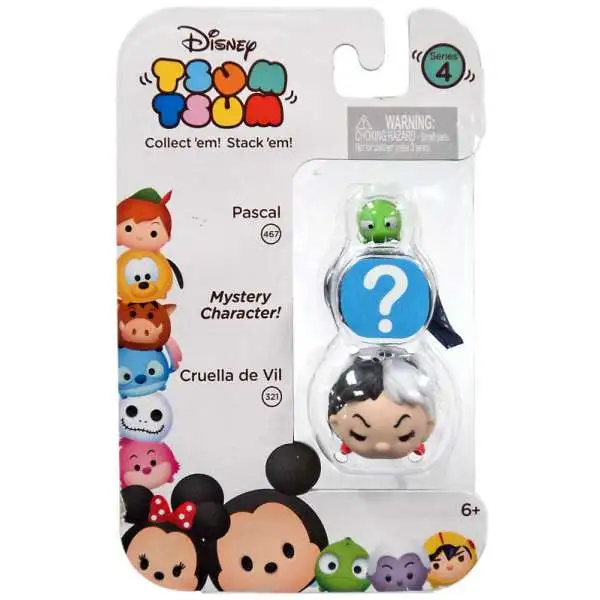 Disney Tsum Tsum Series 4 Pascal & Cruella de Vil 1-Inch Minifigure 3-Pack