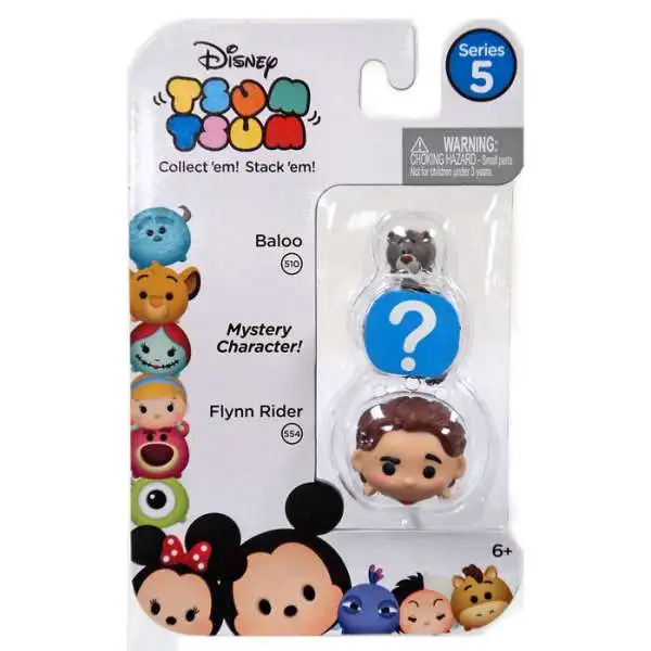Disney Tsum Tsum Series 5 Baloo & Flynn Rider 1-Inch Minifigure 3-Pack #510 & 554