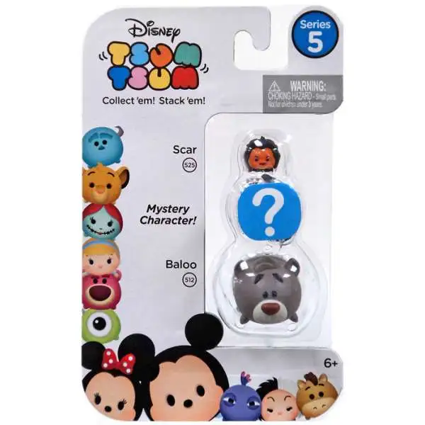 Disney Tsum Tsum Series 5 Scar & Baloo 1-Inch Minifigure 3-Pack #525 & 512