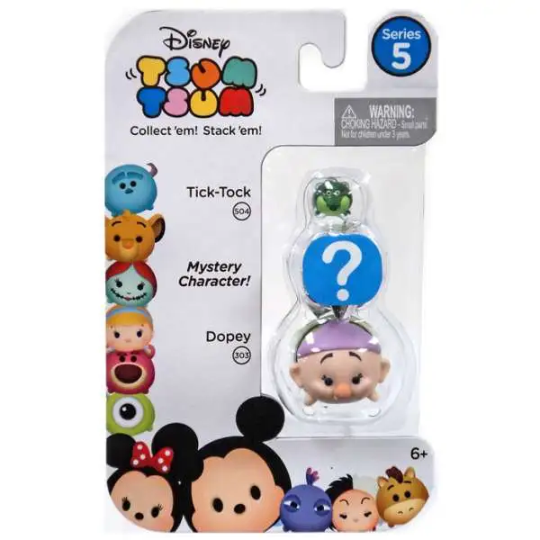 Disney Tsum Tsum Series 5 Tick-Tock & Dopey 1-Inch Minifigure 3-Pack #504 & 303
