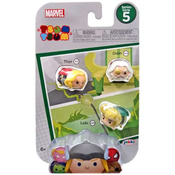 Marvel Tsum Tsum Series 5 Thor, Odin & Loki 1-Inch Minifigure 3-Pack #511, 414 & 220