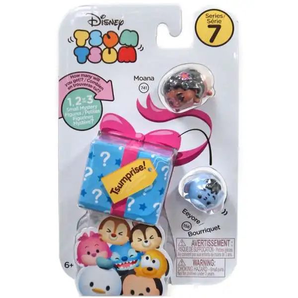 Disney Tsum Tsum Series 7 Moana & Eeyore 1-Inch Minifigure 3-Pack #741 & 156