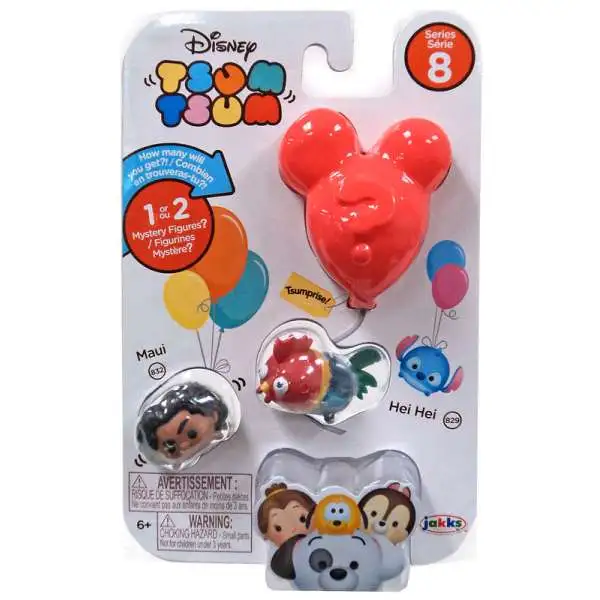 Disney Tsum Tsum Series 8 Maui & Hei Hei 1-Inch Minifigure 3-Pack #832 & 829