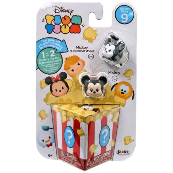 Disney Tsum Tsum Series 9 Mickey (Steamboat Willie) & Mickey 1-Inch Minifigure 3-Pack
