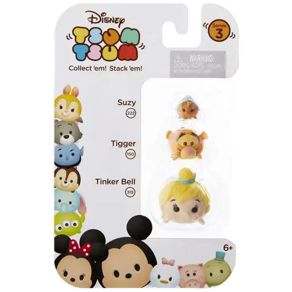 Disney Tsum Tsum Series 3 Suzy, Tigger & Tinker Bell Minifigure 3-Pack #222, 150 & 315