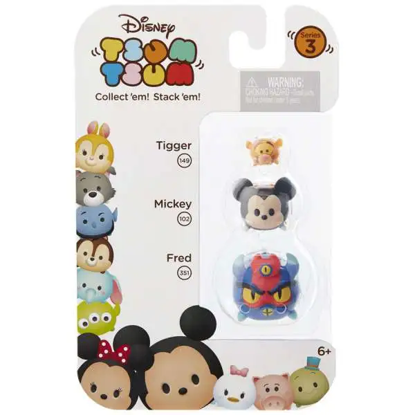 Disney Tsum Tsum Series 3 Tigger, Mickey & Fred Minifigure 3-Pack #149, 102 & 351