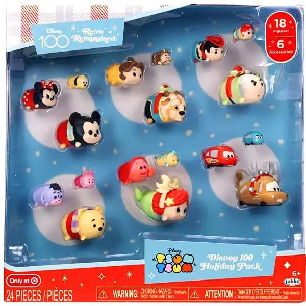 Retro Reimagined Tsum Tsum Disney 100 Holiday Pack Exclusive Minifigure 18-Pack