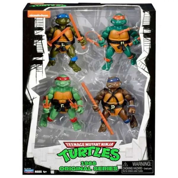 Teenage Mutant Ninja Turtles Nickelodeon 1988 Original Series Exclusive Action FIgure 4-Pack