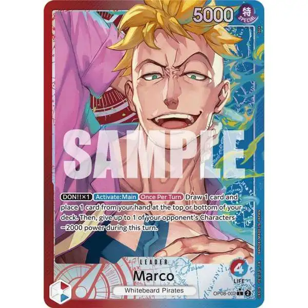 One Piece Trading Card Game Two Legends Leader Marco OP08-002 [Parallel]