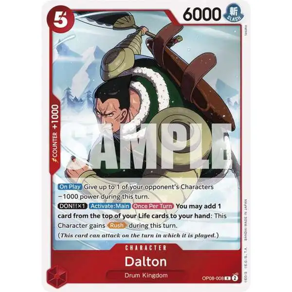 One Piece Trading Card Game Two Legends Rare Dalton OP08-008