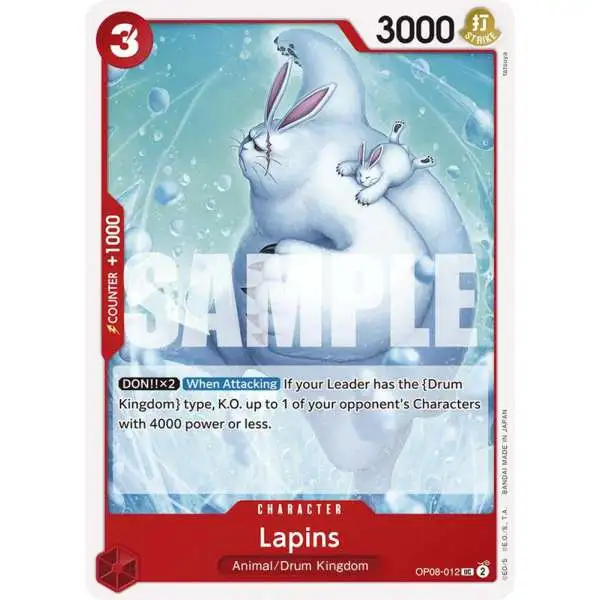 One Piece Trading Card Game Two Legends Uncommon Lapins OP08-012