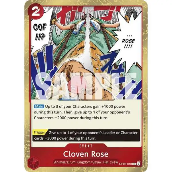 One Piece Trading Card Game Two Legends Rare Cloven Rose OP08-018