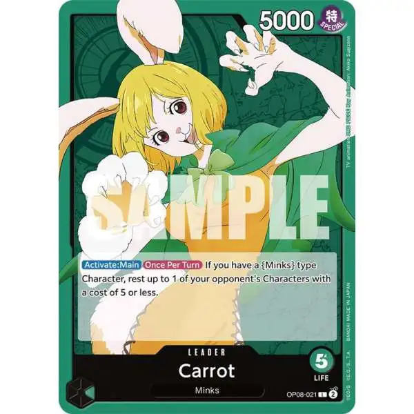 One Piece Trading Card Game Two Legends Leader Carrot OP08-021