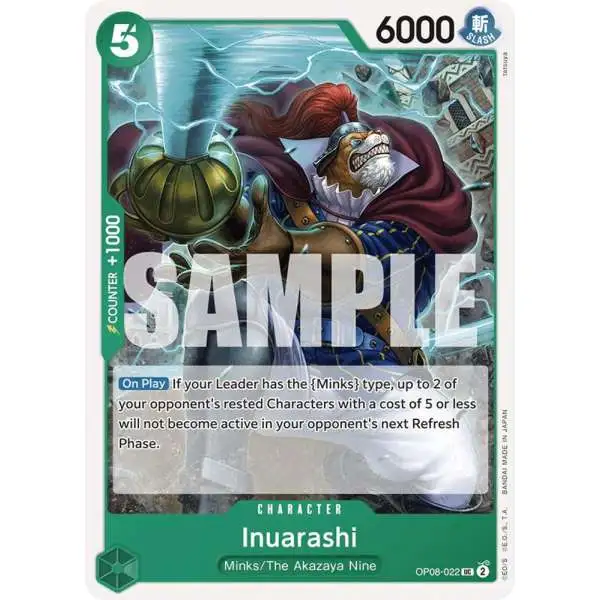 One Piece Trading Card Game Two Legends Uncommon Inuarashi OP08-022