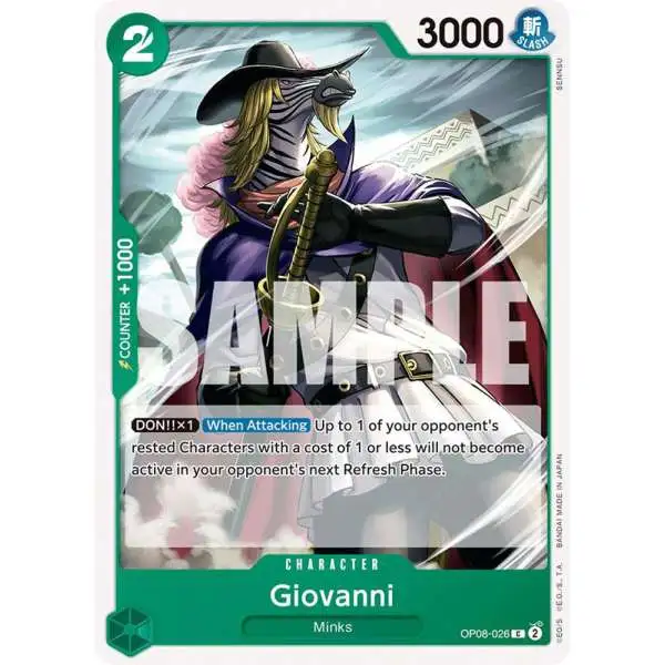 One Piece Trading Card Game Two Legends Common Giovanni OP08-026