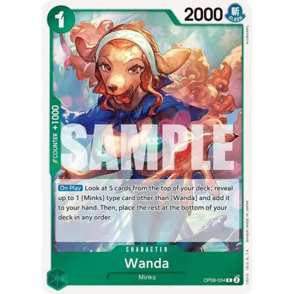 One Piece Trading Card Game Two Legends Rare Wanda OP08-034