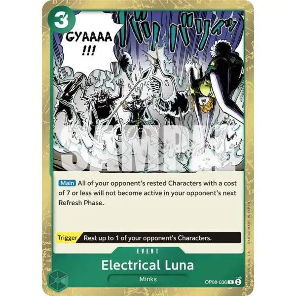 One Piece Trading Card Game Two Legends Rare Electrical Luna OP08-036