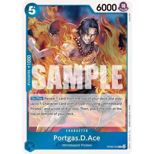 One Piece Trading Card Game Two Legends Rare Portgas.D.Ace OP08-052