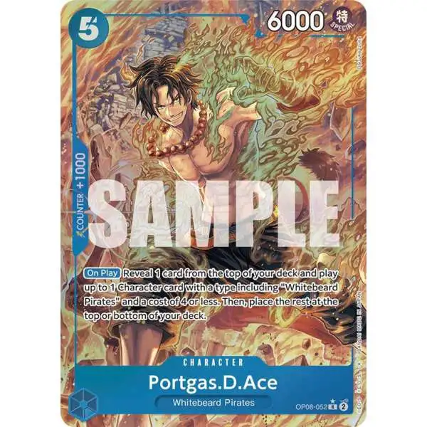 One Piece Trading Card Game Two Legends Rare Portgas.D.Ace OP08-052 [Parallel]