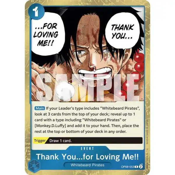 One Piece Trading Card Game Two Legends Rare Thank You...for Loving Me!! OP08-053